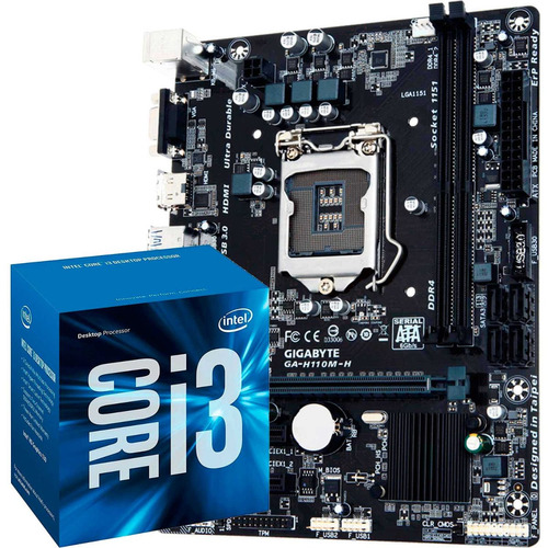 Combo Motherboard Gigabyte Ga-h110m-h + Intel Core I3-6100