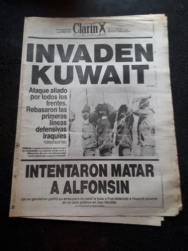 Diario Clarín Invasión Kuwait Intentaron Matar Alfonsín 1991