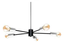 Comprar Lampara Araña Brazos 5 Brazos Luces Led E27 Colgante Moderno Estructura Negro\u002FCromo