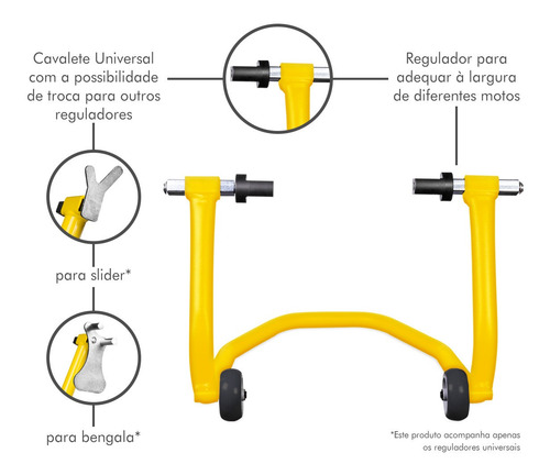 Imagem 7 de 10 de Cavalete Universal Traseiro Moto Falcon Cb 500x Nc 750x