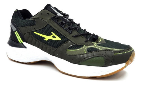 Tenis De Running Para Caballero Pontiac 655 Verde-negro-neon