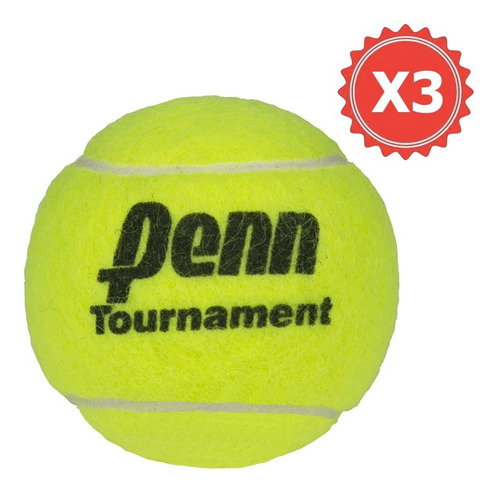 Pelota Tenis Penn Tournament X3 Sello Negro Tennis All Court