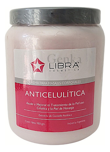 Crema Masajes Anticelulíca Libra Cosmética Por 1 Kilo