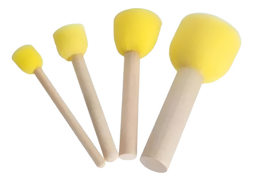 Set Taponador Pack X 12 De 4 Uni C/u Sello Esponja Pintura Amarillo