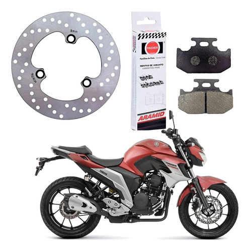 Disco Traseiro Freio+pastilha Yamaha Fz25 Fazer 250 Abs 2019