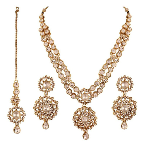 Juego De Collar De Kundan De Oro Tradicional De Jewels Para