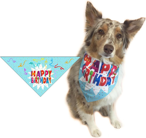 Happy Birthday Dog Bandana Dog Birthday Scarf Accessory...