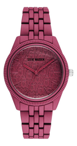 Reloj Steve Madden Dama Correa Acero Color Rosa Sm1029brry