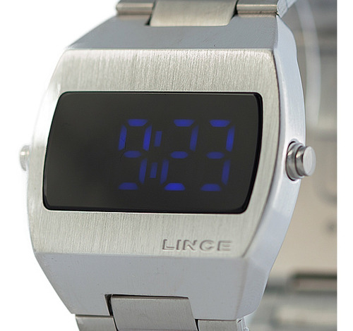 Relogio Lince Masculino Digital Led Mdm4621l Dxsx Prata Azul
