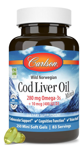 Carlson Labs Aceite Hígado Bacalao 250 Minisoftgels Sfn