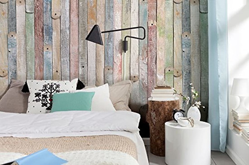 Vintage De Madera Pared Mural  Blanco