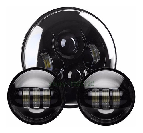 Faro Led Moto Kit Harley 7 Aux 4.5 Fatboy Electra Road King