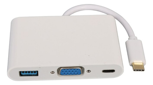 Adaptador Usb Tipo C A Vga + Usb 3.0 + Tipo C 3 En 1