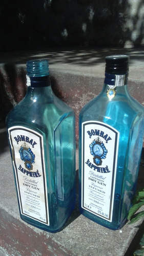 Bombay Sapphire Gin Vacia 1 L  Made In England Lote X2 Deco 