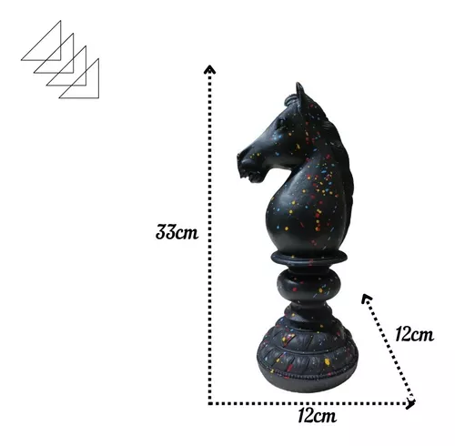 Decoração Peças De Xadrez Preto Cavalo Escultura Grande Está no Shoptime