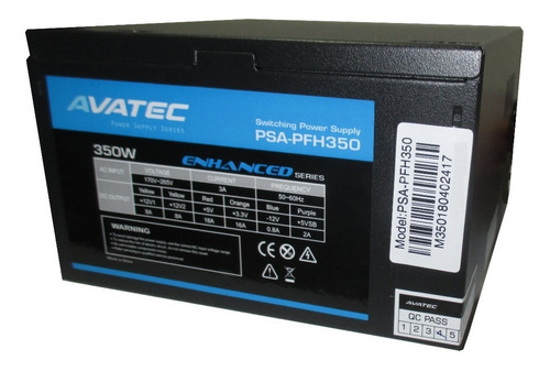 Fuente De Poder Avatec Atx Psa-pfh350w Real P8 Power Supply