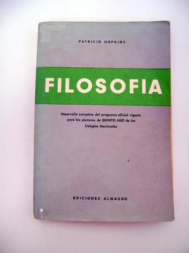 Filosofia Patricio Hopkins Ediciones Almagro Papel Boedo