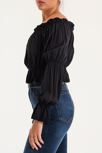 Imagen 2 de 4 de Top Blusa Mujer Manga Larga Lucy Noche