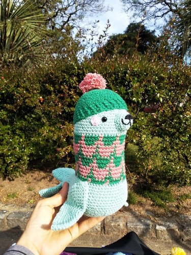 Amigurumi Foca Pica Pau, Muñeco De Apego. Crochet