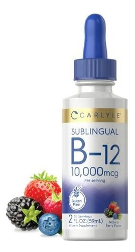 Vitamina B12 Sublingual | 10,000 Mcg | 2 Onzas Líquidas | V