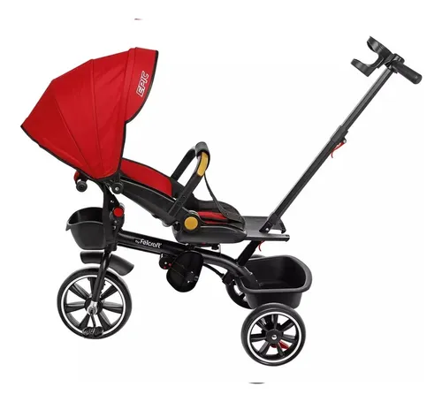 Triciclo Infantil Con Asiento Reclinable Y Gira 360 Canasto