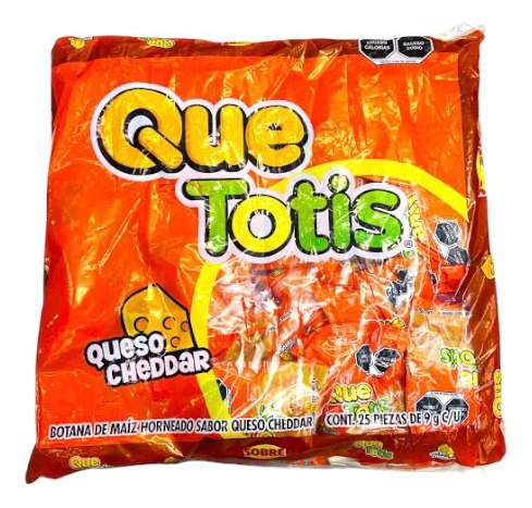 Que Totis Queso Cheddar Botana 100 Pz De 9 G C/u