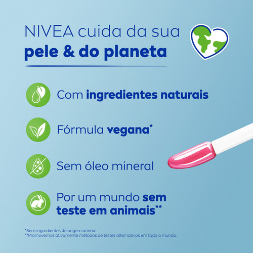 NIVEA Lip Oil Gloss Labial Brilho Nutritivo Pink Rock 5,5ml - Hidratação prolongada e sensação não oleosa