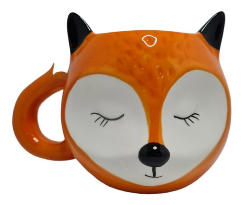 Mug Taza Pocillo Zorro Fox Cerámica Troquelado