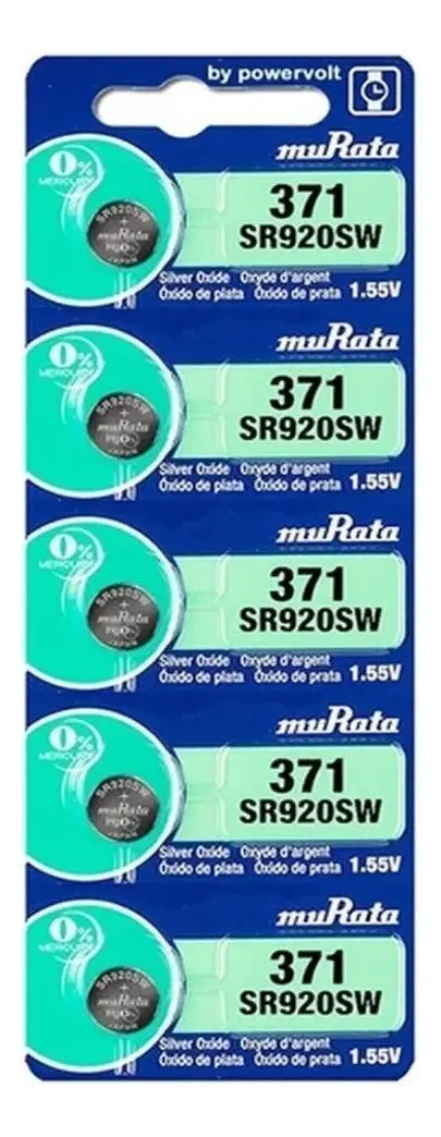 Bateria Relógio 371 Sr920 Murata Botão Cartela C/ 5 Un