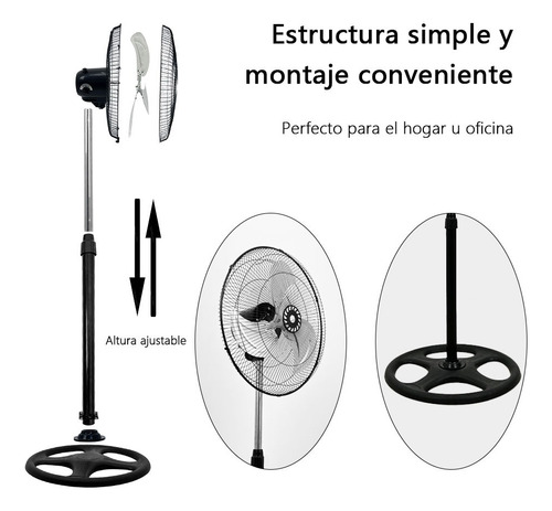 Ventilador de pie CM-TOP VEN02 con 3 palas de Metal color azul estructura color negro, 50cm de diámetro 60 Hz 127V