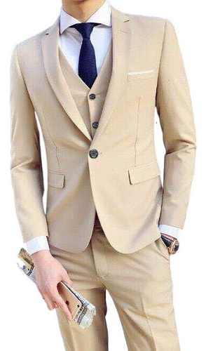 Conjunto De Traje De 3 Piezas De Corte Regular Para Hombre 