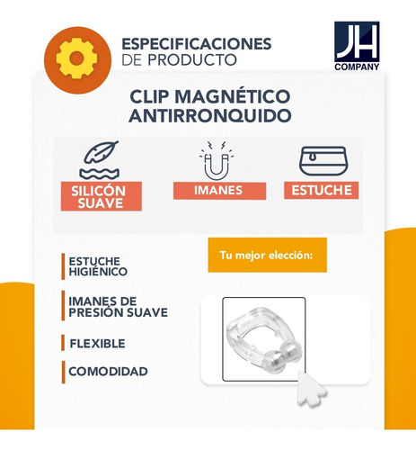 Imagen 7 de 7 de Clip Nasal Magnetico Anti Ronquidos Mejora El Sueño 0-002