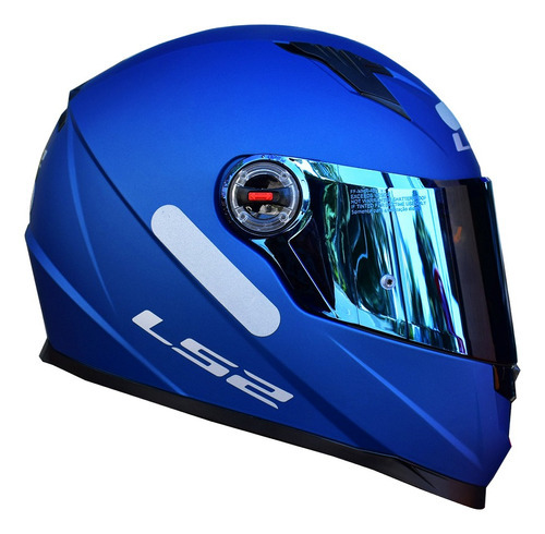 Capacete Ls2 Ff358 Xdron Neon Laranja Azul Amarelo Branco Cor Azul Fosco Desenho Monocolor Tamanho do capacete 60