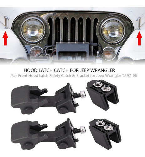 Trava Do Capô Para Jeep Wrangler Pair Front Safety &