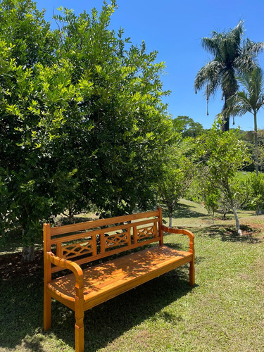 Banco De Madeira Rústico Jardim 3 Lugares Frete Grátis