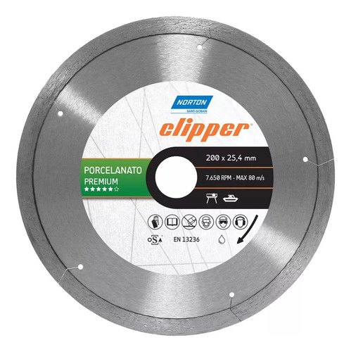 Disco Diamantado Clipper-tr202l Continuo Premium 200 X 25,4