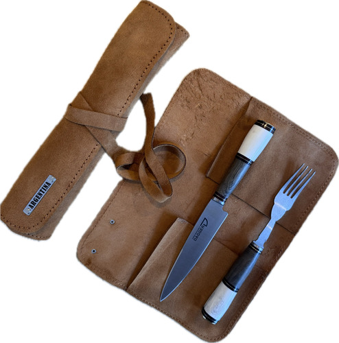 Juego De Picnic Cubiertos Cuchillo Tenedor Combinado Hueso