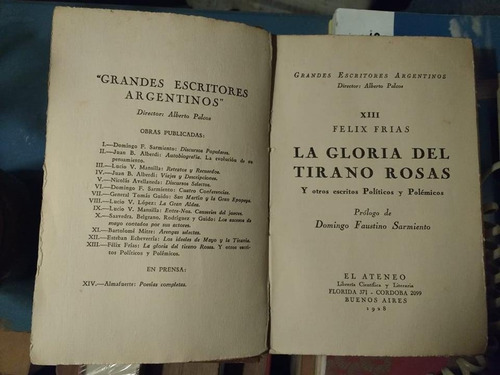 La Gloria Del Tirano Rosas - Felix Arias - El Ateneo - 1928