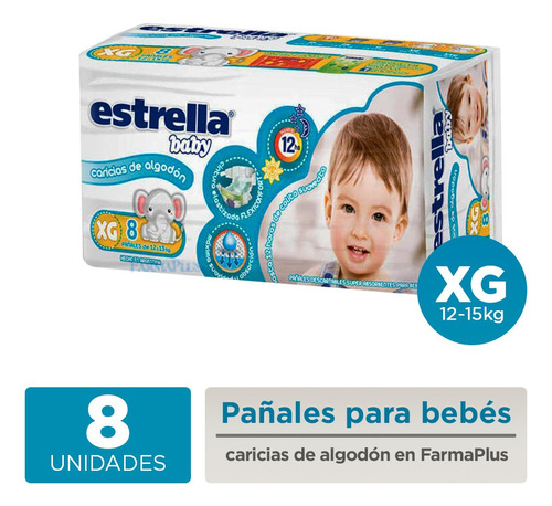 Estrella Baby Caricias De Algodón Pañales Unisex Xg 8u