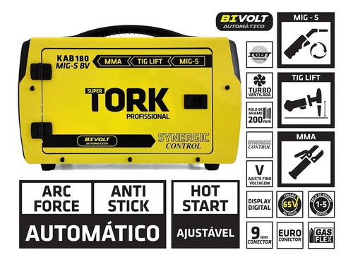 Imagem 6 de 7 de Máquina Solda Inversora Tork Mig Mma Tig 180a 3 Em 1 Bivolt