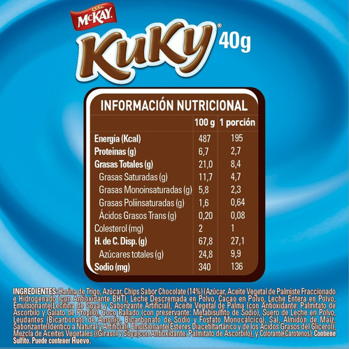 Imagen 2 de 2 de Galleta Chip Kuky® Mini 40g Pack X42