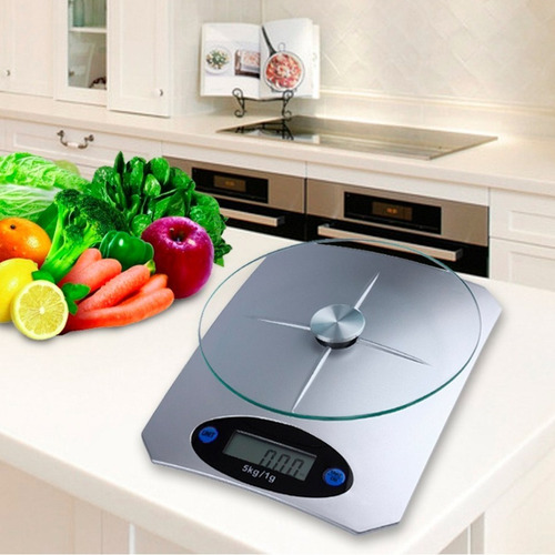 Imagen 10 de 10 de Bascula Digital De Cocina Base De Vidrio De 1 Gr A 5 Kilos