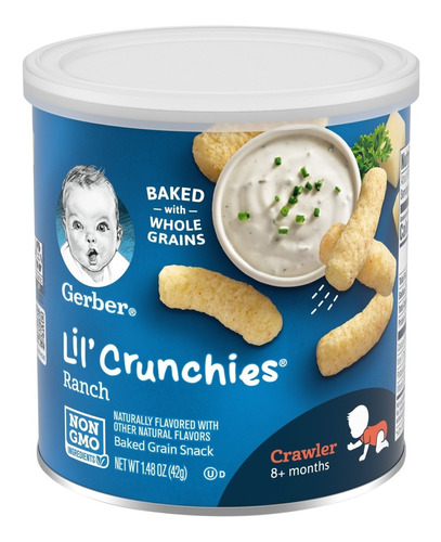 Snacks Para Bebé Gateando Gerber Lil' Crunchies Ranch 42g