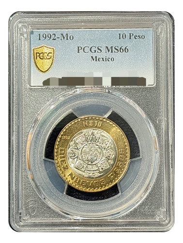 Moneda 10 Nuevos Pesos 1992 Piedra Del Sol Pcgs Ms66