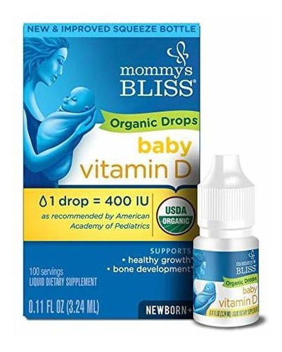 Gotas Orgánicas Vitamina D Bebé | Crecimiento Y Desarrollo Óseo Saludables | Recién Nac