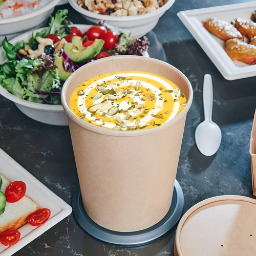 Set X50 Potes Contenedor De Alimentos Pote Kraft C/tapa 26oz Bowl Kraft Envases Pote Kraft 760ml Ensaladera Potes Para Colaciones Contenedor De Alimentos Bowl Sopa Potes Bowl Ensalada Pasteleriuscl