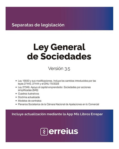 Ley General De Sociedades Separatas Ultima Edicion