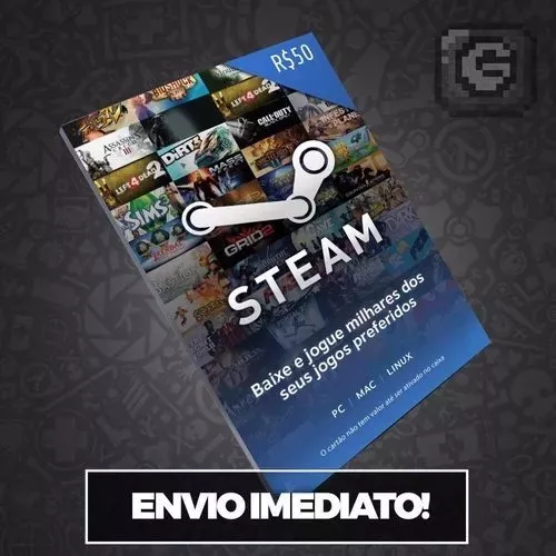 Gift Card STEAM: 50 Reais em créditos - Cartão Presente Digital