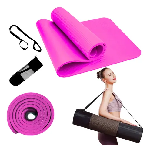 Mat De Yoga Alfombra 10mm Resistente Con Bolso + Correa