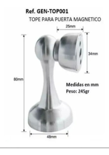 Imagen 2 de 4 de Topes Magnetico Imantado Para Puertas De Madera,hierro